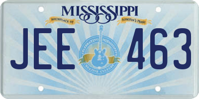 MS license plate JEE463