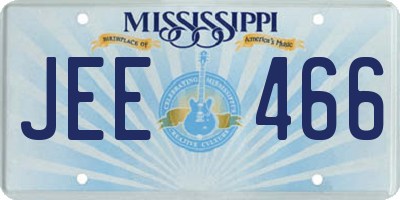 MS license plate JEE466