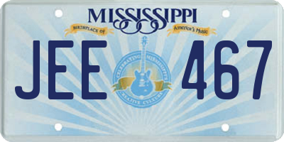 MS license plate JEE467