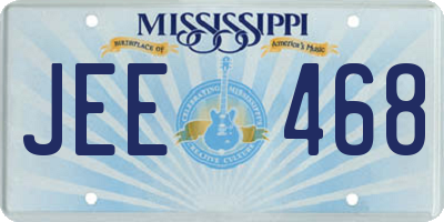 MS license plate JEE468