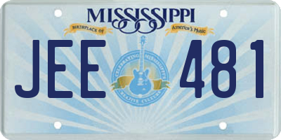 MS license plate JEE481