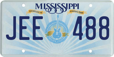 MS license plate JEE488