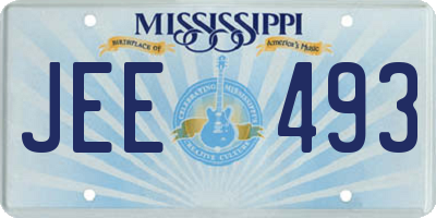 MS license plate JEE493