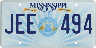 MS license plate JEE494