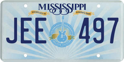 MS license plate JEE497