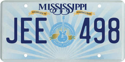 MS license plate JEE498