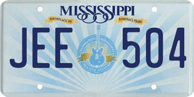 MS license plate JEE504