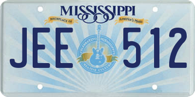 MS license plate JEE512