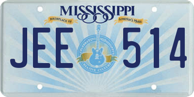 MS license plate JEE514