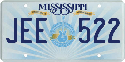 MS license plate JEE522