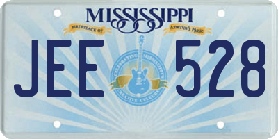 MS license plate JEE528