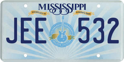 MS license plate JEE532