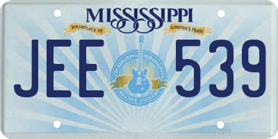 MS license plate JEE539