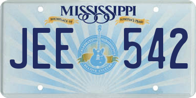 MS license plate JEE542