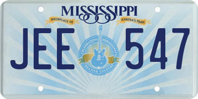 MS license plate JEE547
