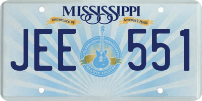 MS license plate JEE551