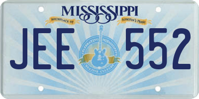 MS license plate JEE552
