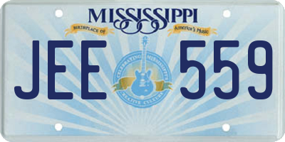 MS license plate JEE559