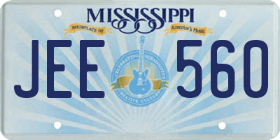 MS license plate JEE560