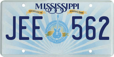MS license plate JEE562