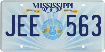 MS license plate JEE563