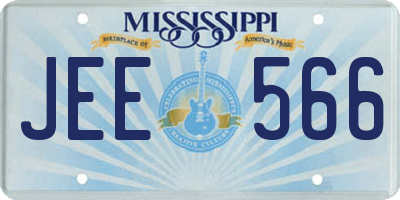 MS license plate JEE566