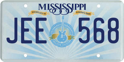 MS license plate JEE568
