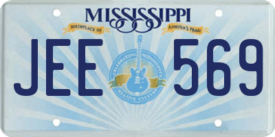 MS license plate JEE569