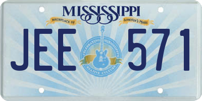 MS license plate JEE571