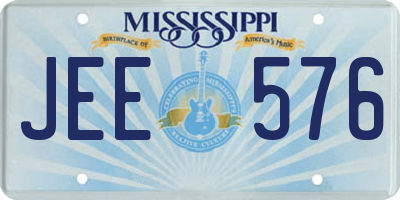 MS license plate JEE576