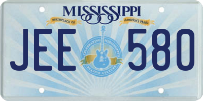 MS license plate JEE580