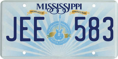 MS license plate JEE583