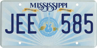 MS license plate JEE585
