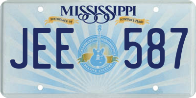 MS license plate JEE587