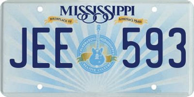 MS license plate JEE593