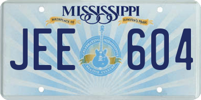 MS license plate JEE604