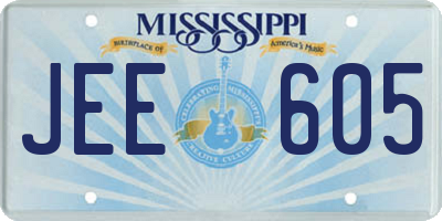 MS license plate JEE605
