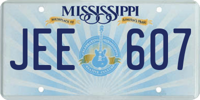 MS license plate JEE607