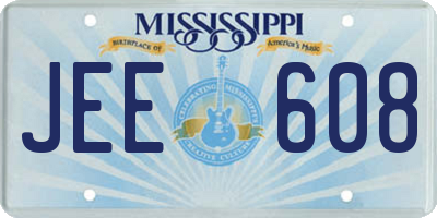 MS license plate JEE608