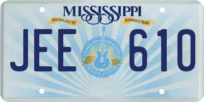 MS license plate JEE610