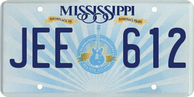 MS license plate JEE612