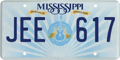 MS license plate JEE617