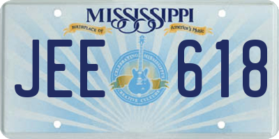 MS license plate JEE618