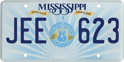 MS license plate JEE623
