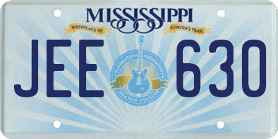 MS license plate JEE630
