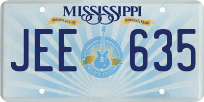 MS license plate JEE635