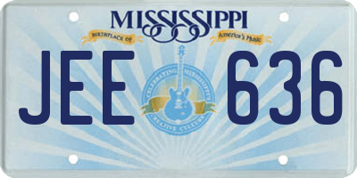 MS license plate JEE636