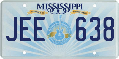 MS license plate JEE638
