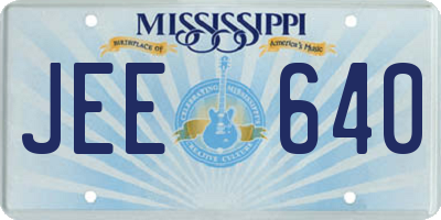 MS license plate JEE640