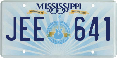 MS license plate JEE641